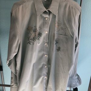 Longsleeved button-down cotton western shirt
